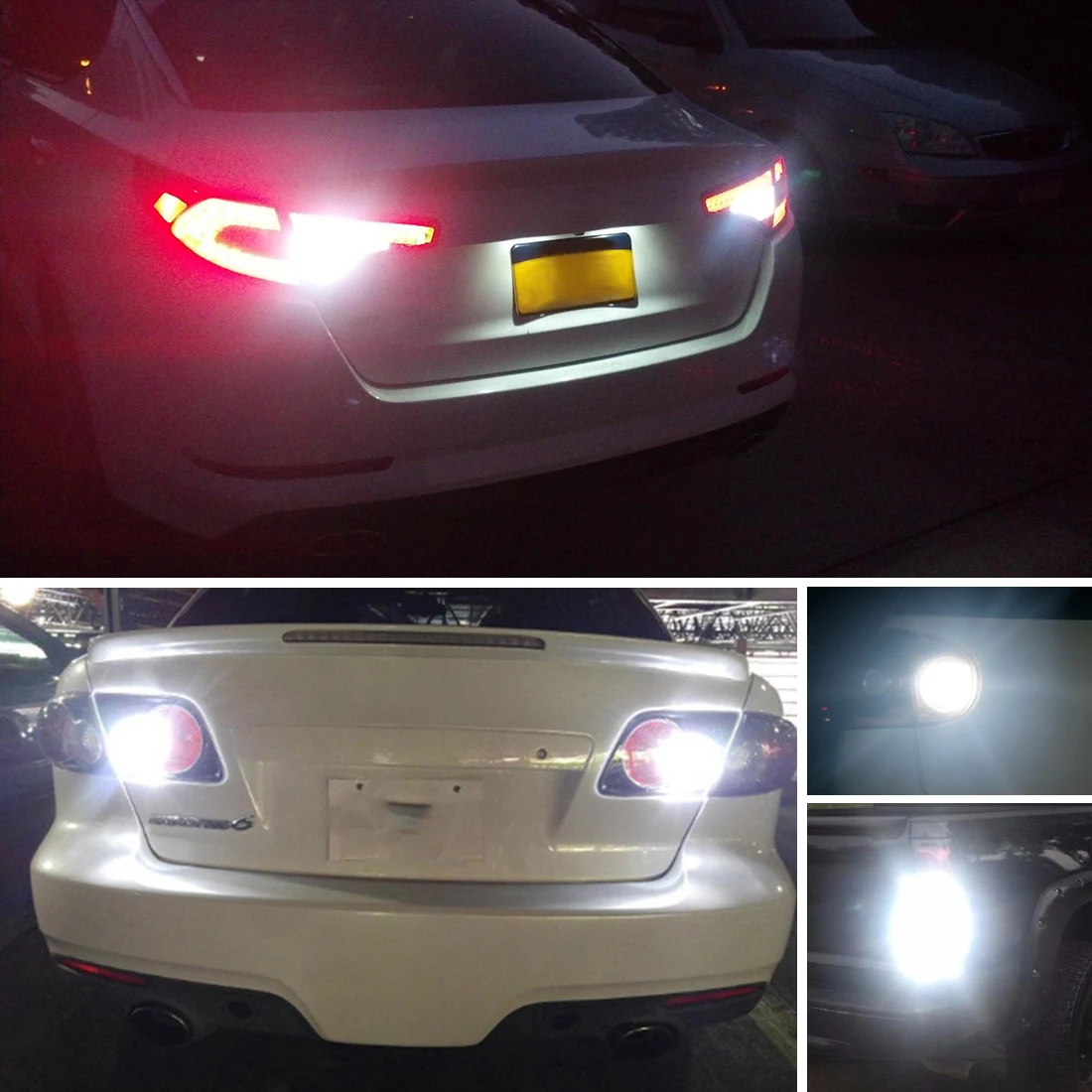 X AUTOHAUX 2шт 3157 120 4014-SMD-LED желтый белый автомобильный светильник с поворотным