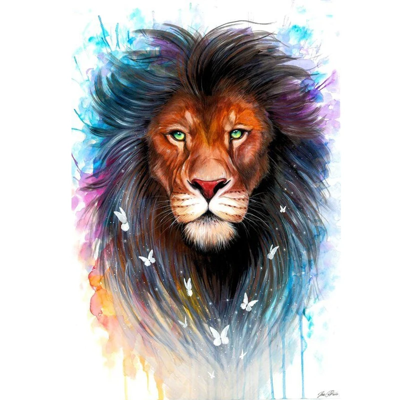 

5D Diy Diamond Painting Cross Stitch Lion Animals Full Square Round Diamond Embroidery Home Mosaic Needlework Rhinestones Decor