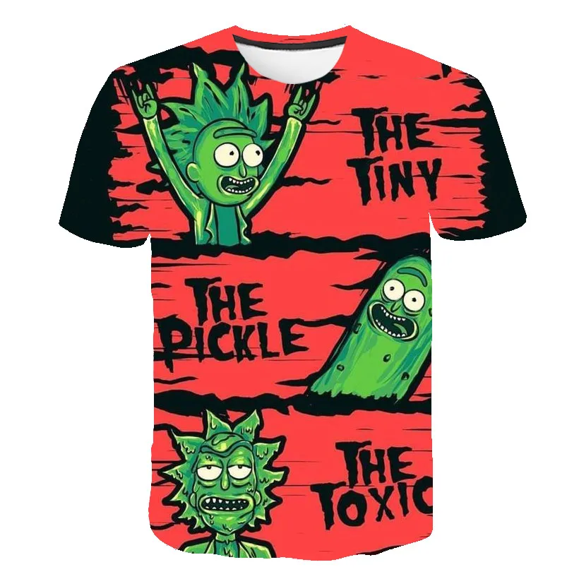 

2022 summer children's 3D Rick T-shirt casual hip-hop pullover T-shirt cartoon anime tops that kids like