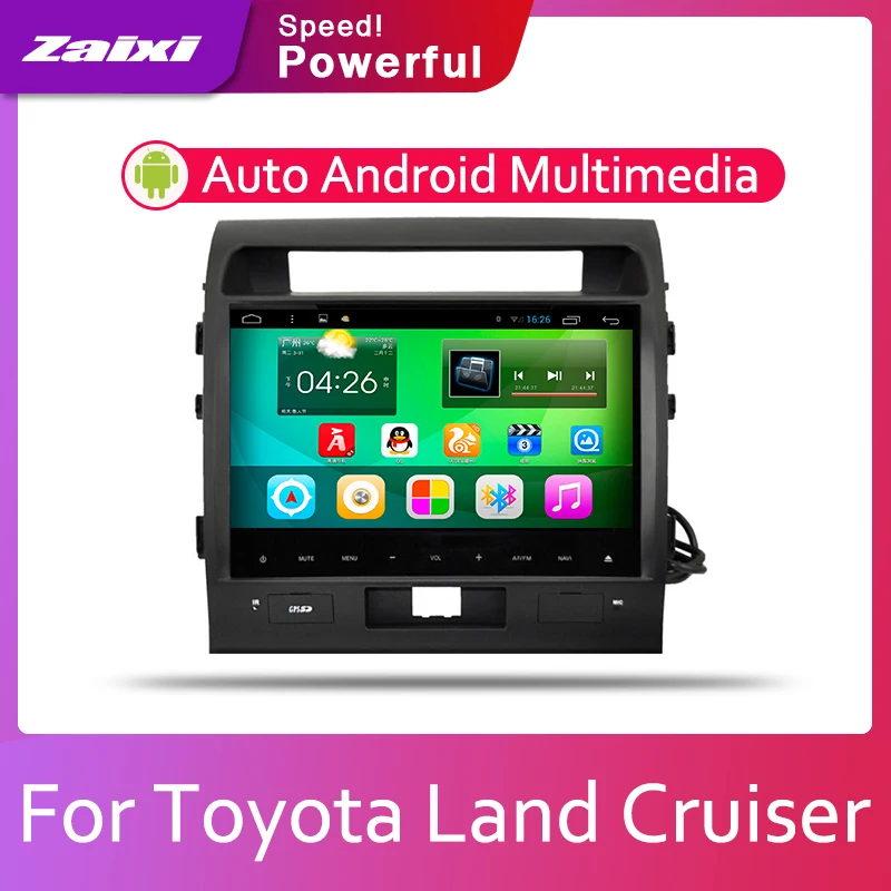 Автомобильная Android система ZaiXi 1080P IPS ЖК-экран для Toyota Land Cruiser LC200 2008 ~ 2012