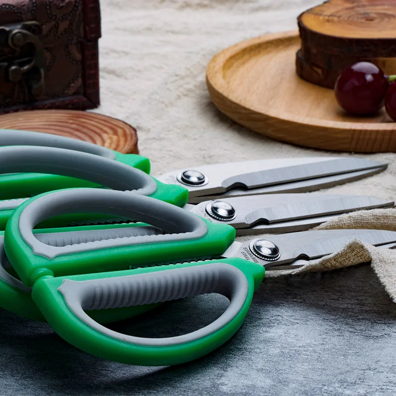 Зеленые пластиковые прочные бытовые ножницы резак из нержавеющей стали кухонные