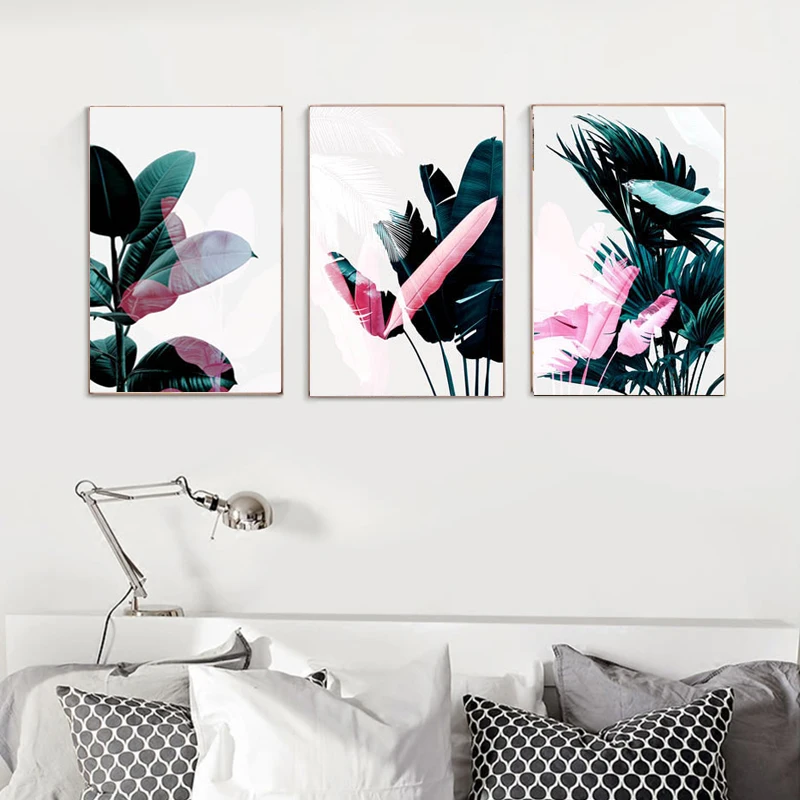 Gohipang нордический зеленый плакат красочные розовые растительные плакаты и принты