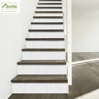 funlife%c2%ae white herringbone stair stickers floor sticker decorative waterproof easy to clean peel stick for stairway home decor