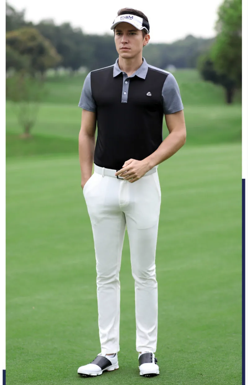 

PGM New Golf Clothing Men Breathable Stitching Short-Sleeved Golf Quick-Drying T-shirt Summer Game Ball