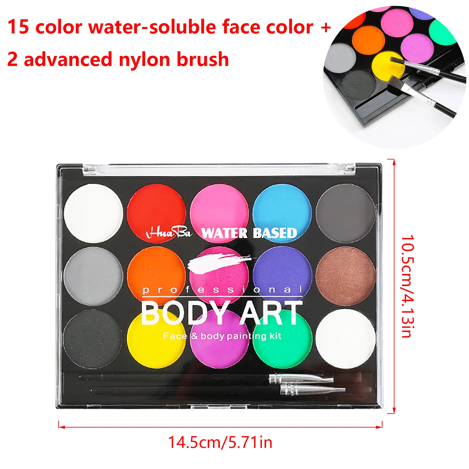

15 colors, body paint, water soluble powder, facial drama