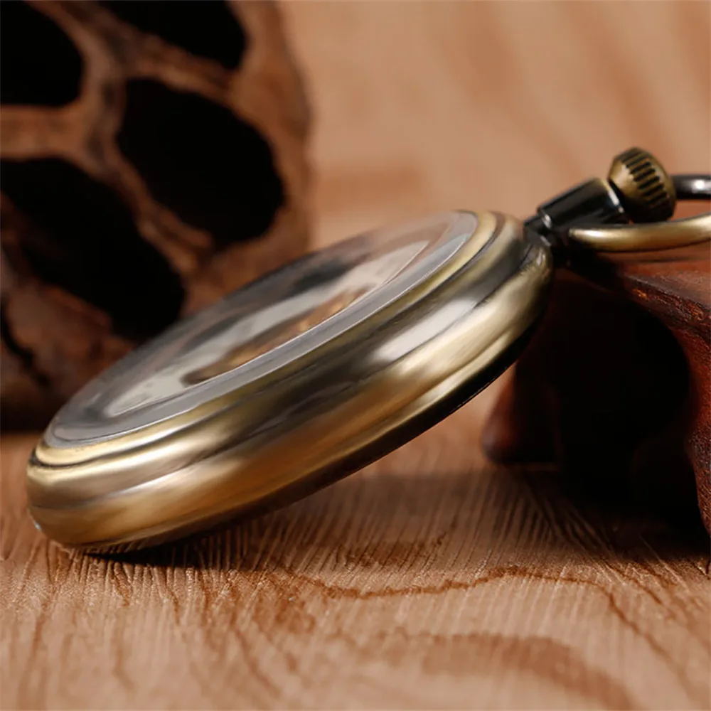 Vintage Manual Mechanical Pocket Watch Roman Numerals Exquisite Dial Open Face Pendant Hand Winding Mechanical Pocket Clock