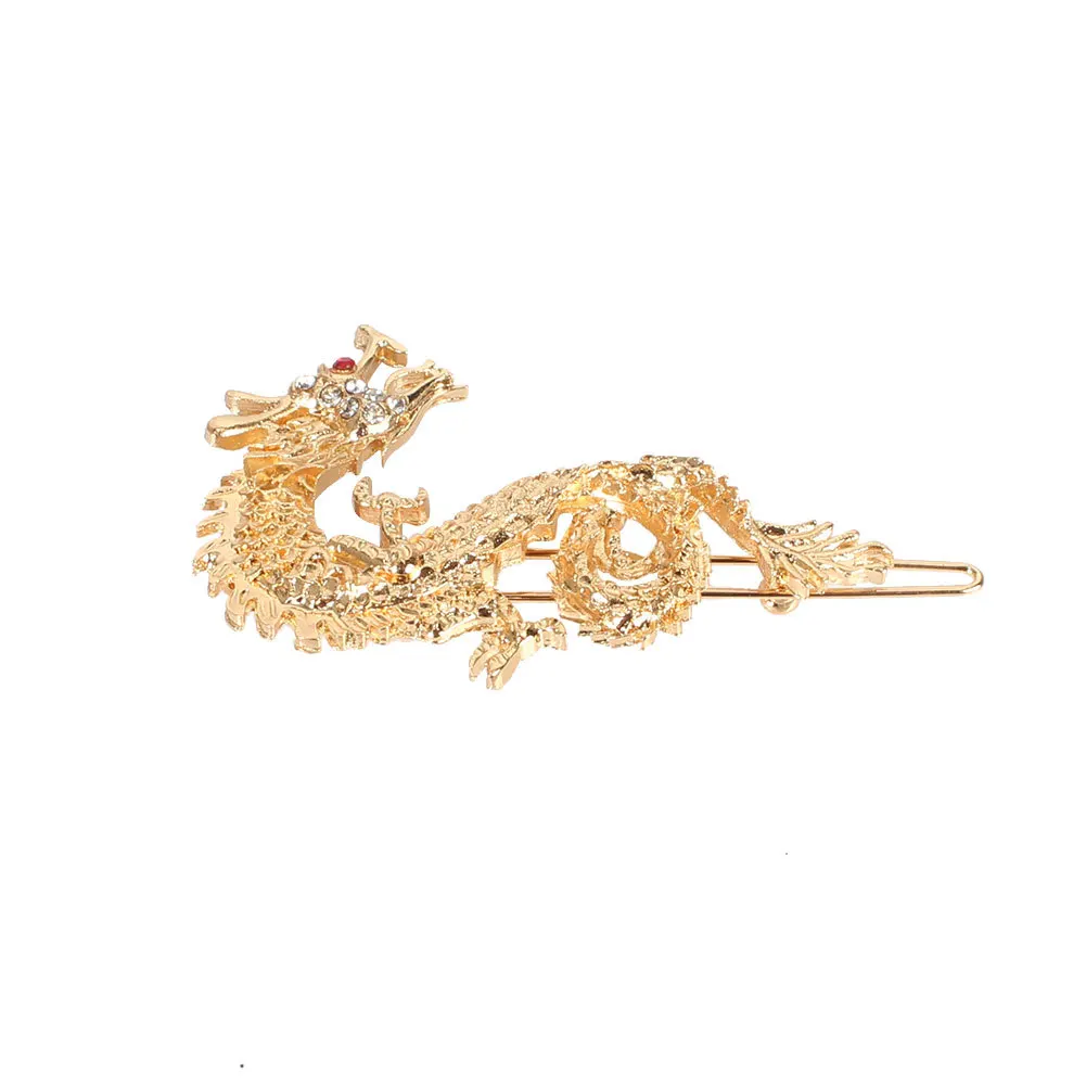 Золотые заколки для волос с древним китайским драконом западным головной убор