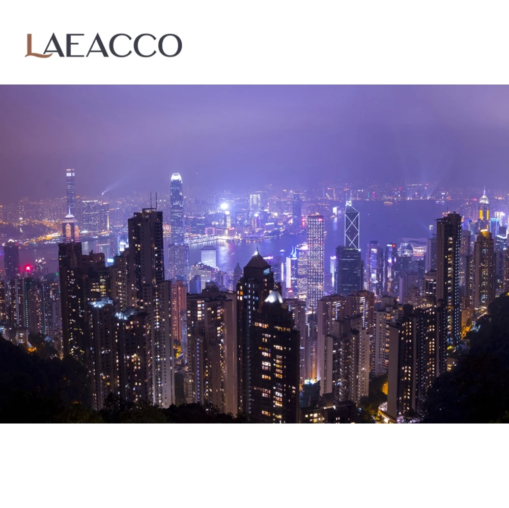 

Laeacco Modern Night Lights City Wall Decor Photocall Photography Background Photographic Vinyl Backdrop For Photo Studio