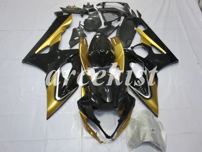 

4Gifts New ABS Motorcycle Full Fairings Kit Fit for Suzuki GSX-R1000 K5 2005 2006 GSXR1000 05 06 bodywork set Black gold