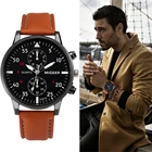 Часы наручные мужские кварцевые с минималистичным циферблатом, Модный деловой набор, регулируемые браслеты с кожаным ремешком, подарок для друга, папы