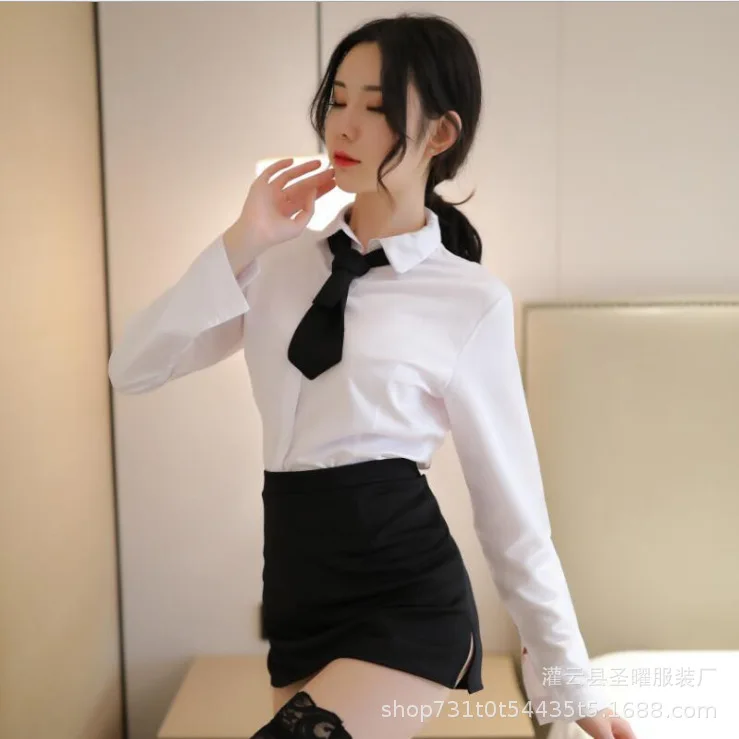

Sexys Women Lingerie Secretary Outfit Uniform Realistic Teacher Uniform Sexy Costumes For Role Playing For Women Skirt Set