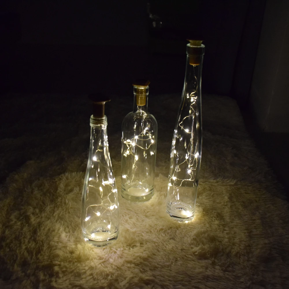 Бутылка вина String светильник s солнечные Красочные ночного Фея на открытом