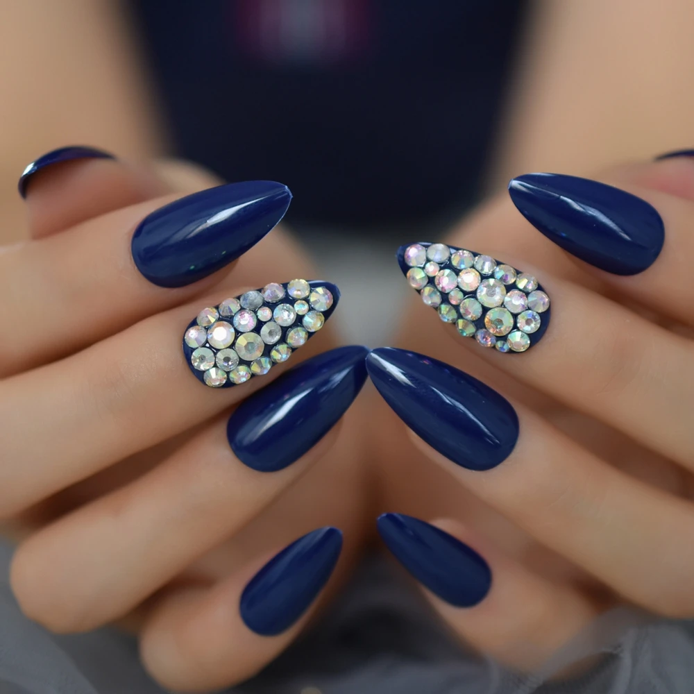 Декоративные искусственные ногти с кристаллами 28 шт. | Красота и здоровье