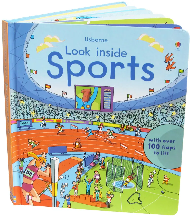 

Britain English 3D Usborne Look inside Sports picture book Education kids child With over 100 flaps to lift hard cover