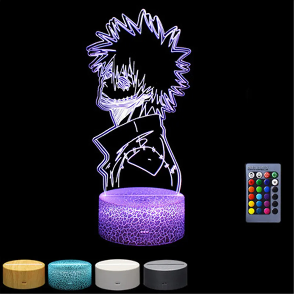 

3D Lamp Anime Figure My hero academia Led Acrylic Table Desk Light Illusion Night Light 7 Colors for Home Decor Kids Gifts