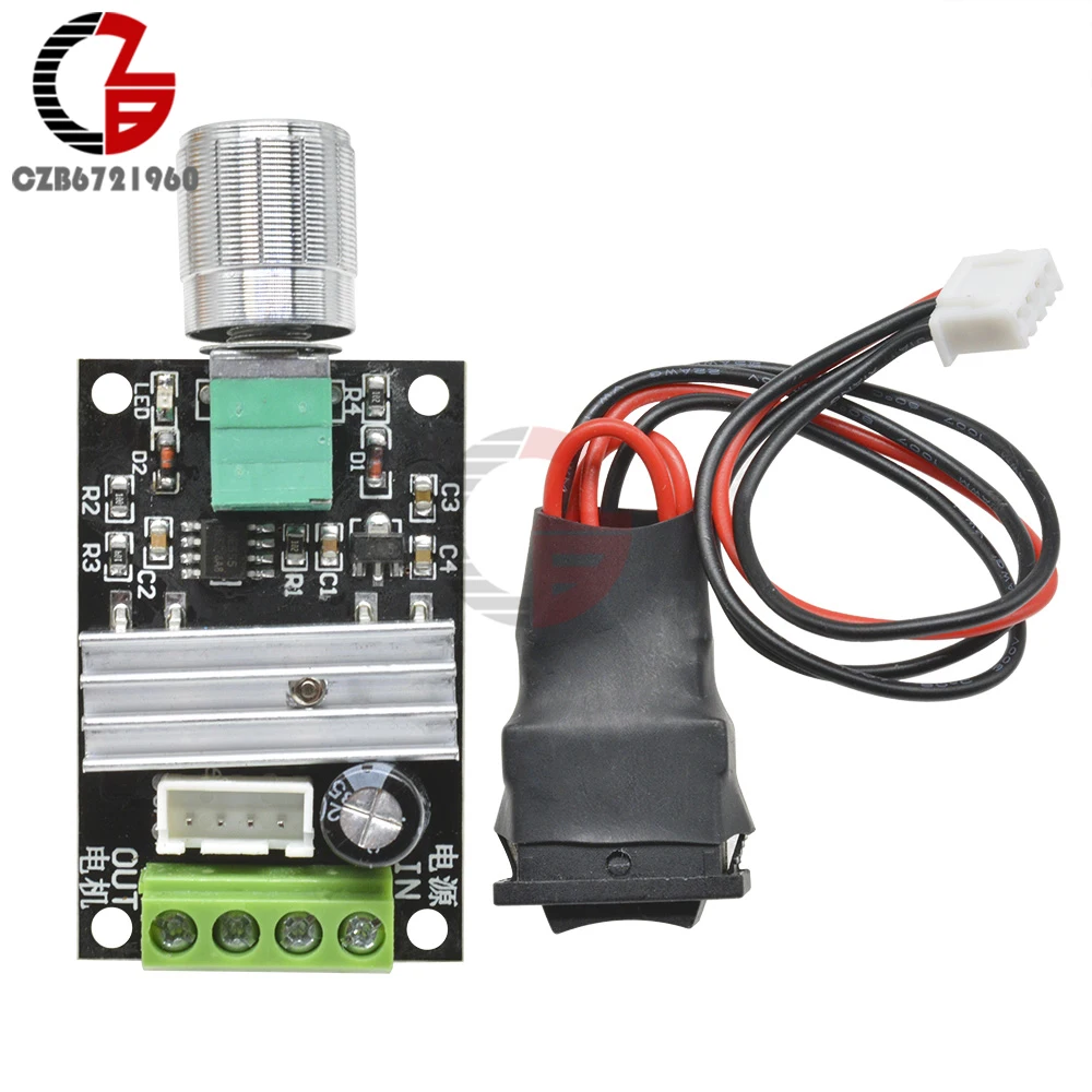 DC 12V 24V Напряжение регулятор 3A 80 Вт 1203BB контроллер скорости двигателя постоянного