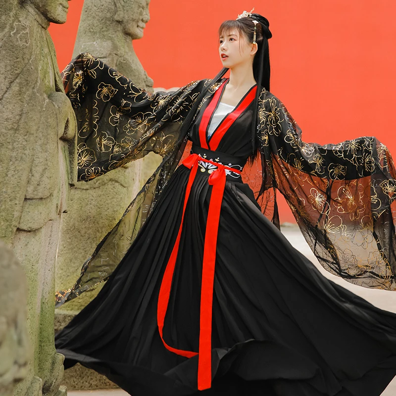 

Chinese Traditional Hanfu Costume Modern Hanfu National Hanfu Outfit Stage Dress Fairy Dress Chinese Style Clothes Women SL1293