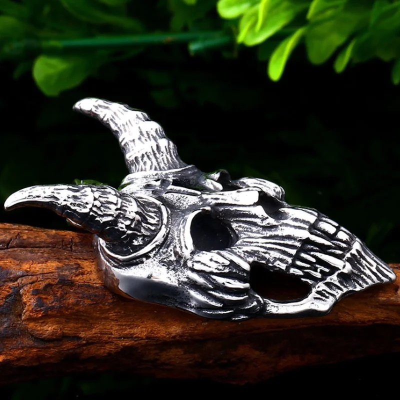 

Domineering Men's Retro Gothic Fashion Skull Goat Head Pendant Hip Hop Trend Boy Cool Gift