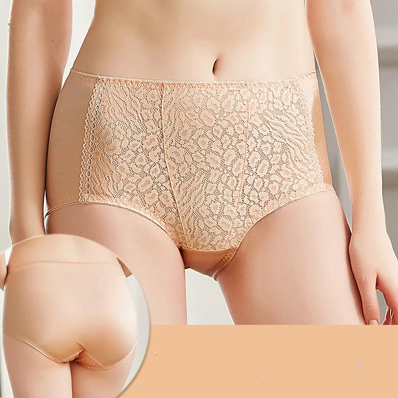Женские кружевные трусики удобные дышащие со средней талией эластичные