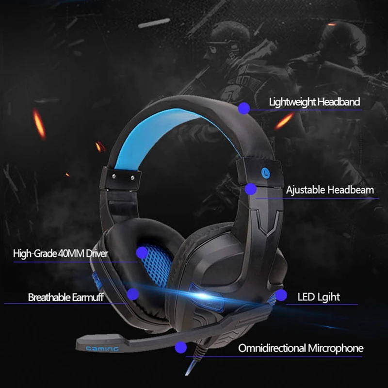 SY860MV с головным креплением блестящие Игровые наушники для ноутбука игровые