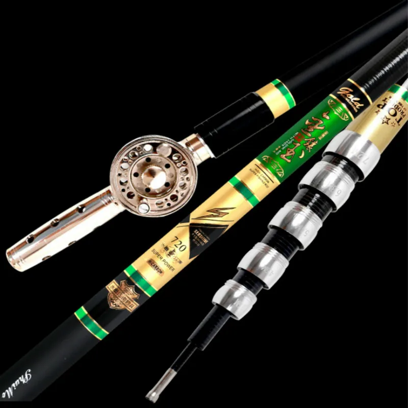 Carbon Hand Rod 4.5m 5.4m 6.3m 7.2m Spinning Fishing Olta 28 Tone Front-end Fishing Peche Positioning Pesca Fishing Canne Tackle enlarge