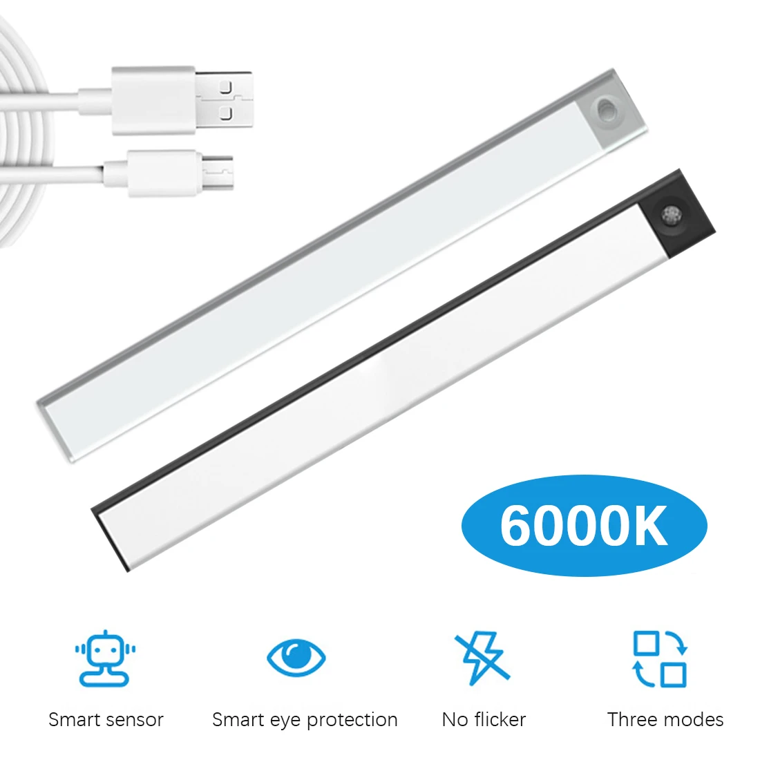 

Ультратонкий Светодиодный светильник с пассивным инфракрасным датчиком движения, питание от USB, для шкафа, кухни, перезаряжаемый ночсветил...