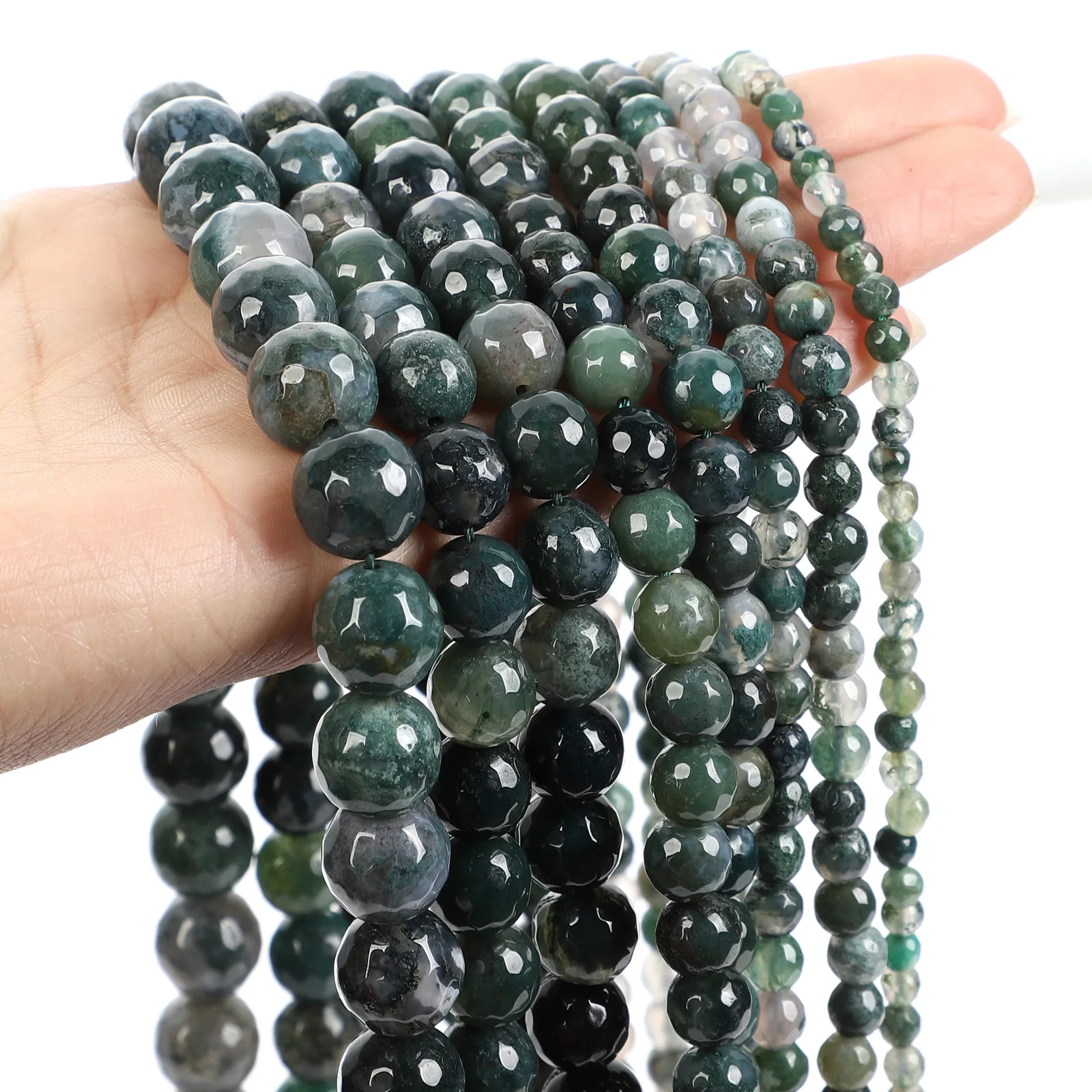 Бусины из натурального агата с гранями круглые бусины 16 дюймов отверстием