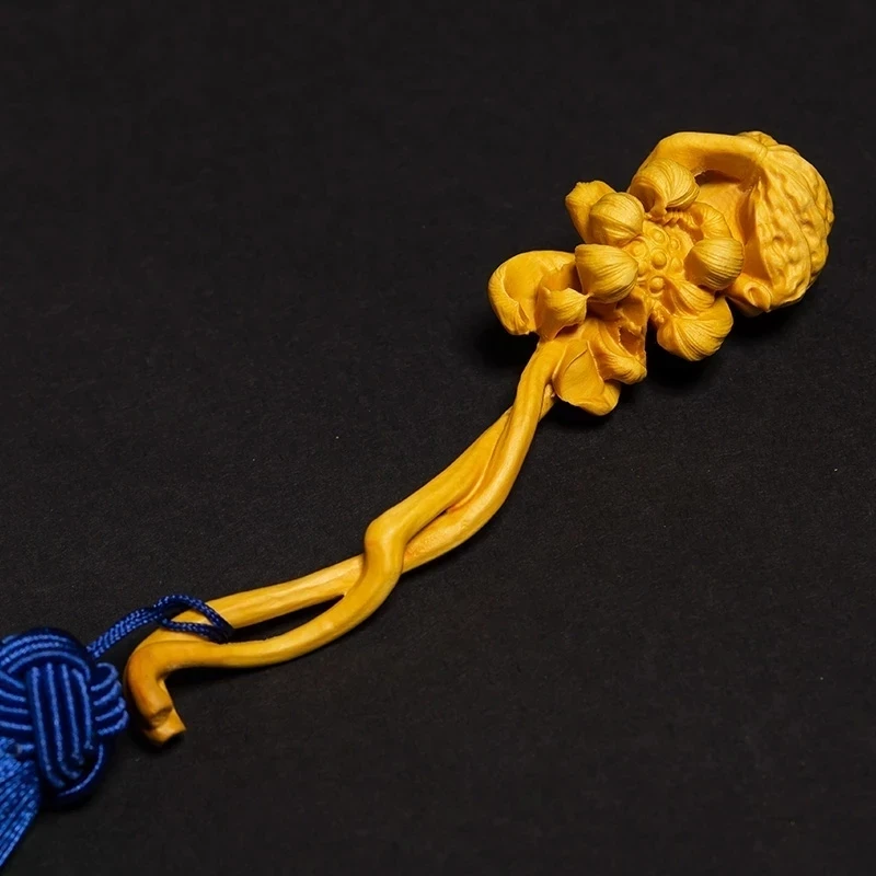 

Резьба по дереву Lotus Ruyi-Фэн-шуй, креативная, из массива дерева, для гостиной, украшения по фэн-шуй, ремесло, искусственная резьба