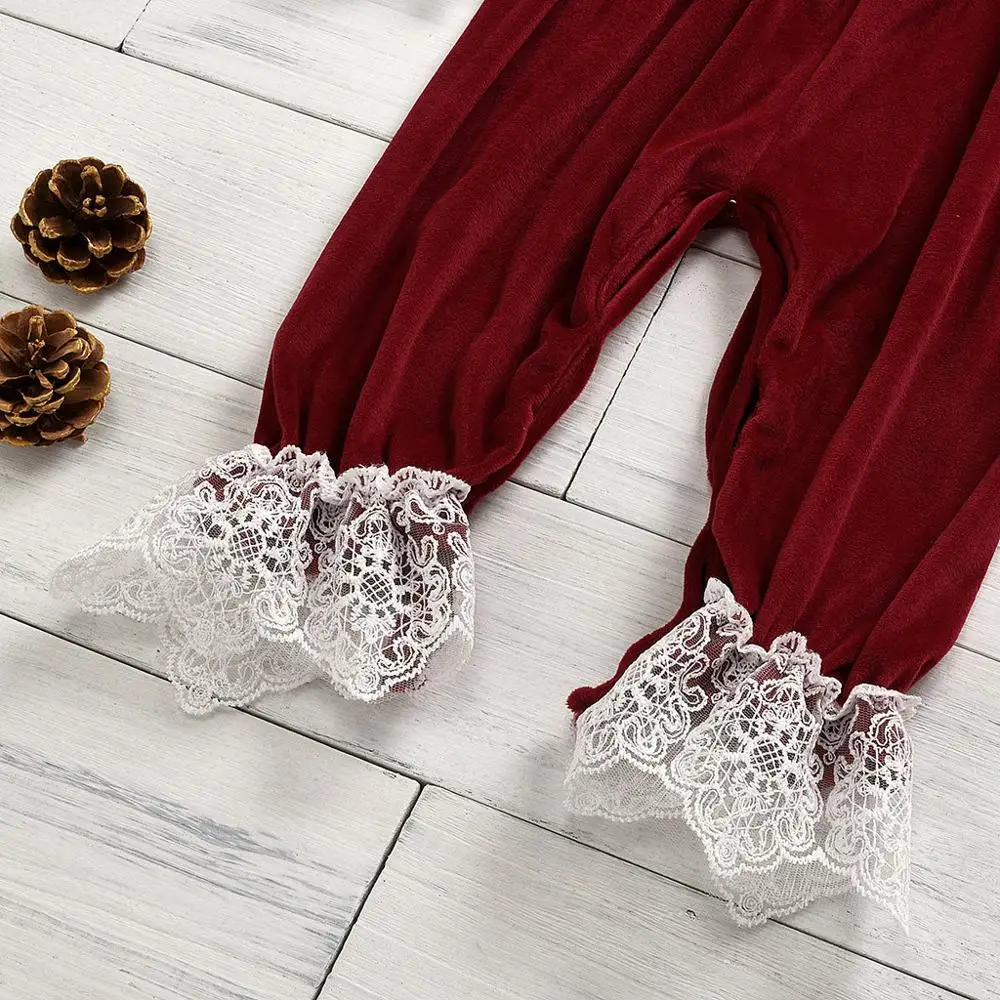 

Girls Lace Ruffle Long Sleeve Jumpsuit Romper Jumpsuit for Newborn Spring Jumpsuit Baby pajamas Outfits Baby Girl Clothes RL2