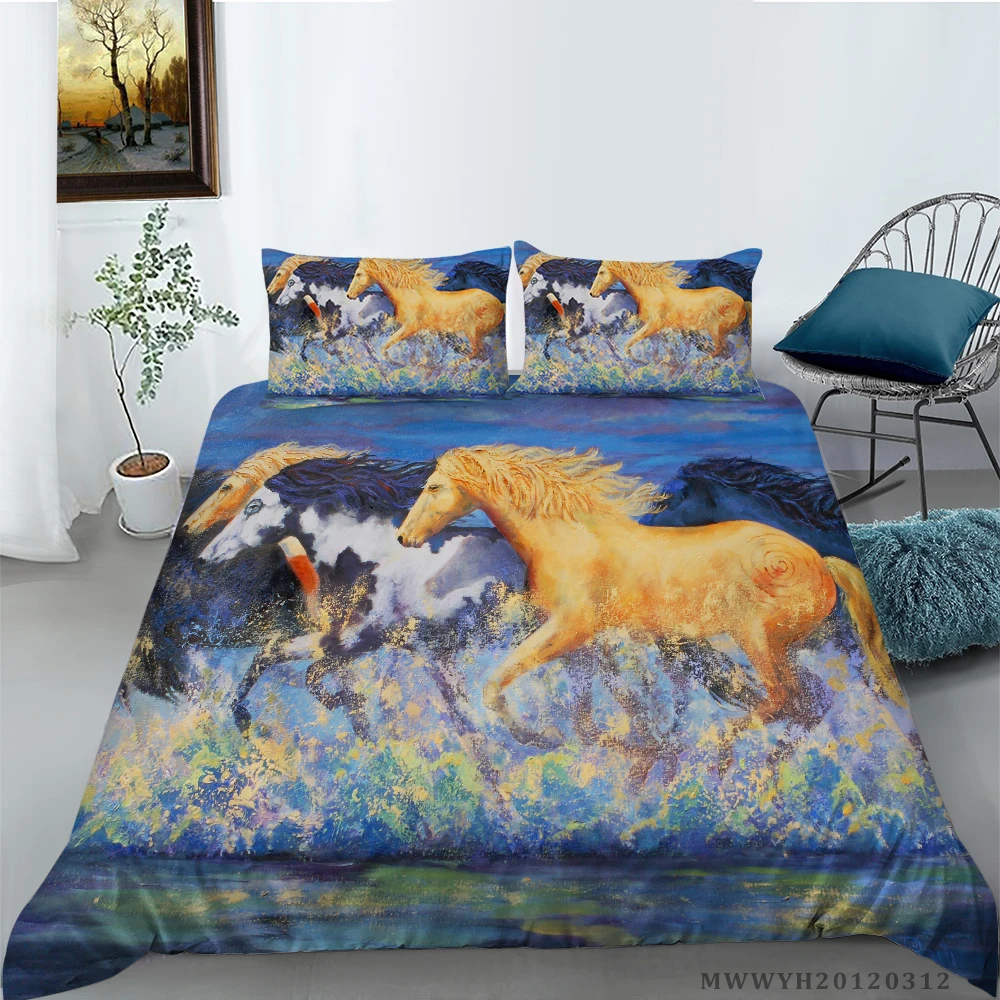 

Комплект постельного белья с рисунком лошади