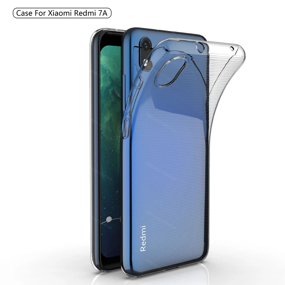 Чехол для Xiaomi Redmi 7A прозрачный силиконовый бампер мягкий чехол прозрачная задняя