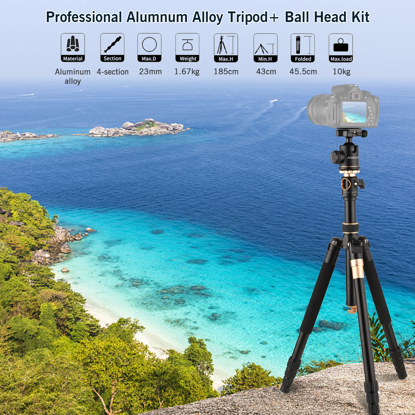 Горизонтальные штативы Andoer для профессиональной камеры диаметром 185 см/72 83 дюйма