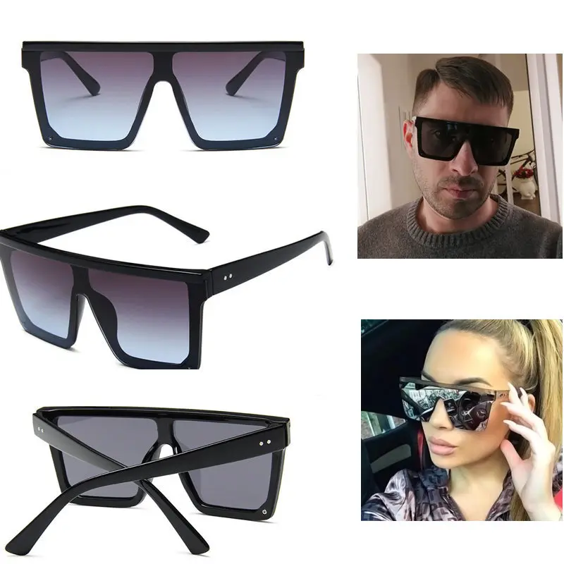 Женские и мужские большие квадратные очки UV400 солнцезащитные для вождения с