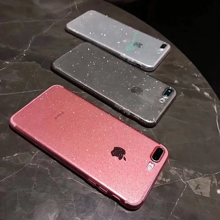 Блестящий Порошок термополиуретановый чехол для телефона iphone X XR XS MAX Slim Fashion Cover