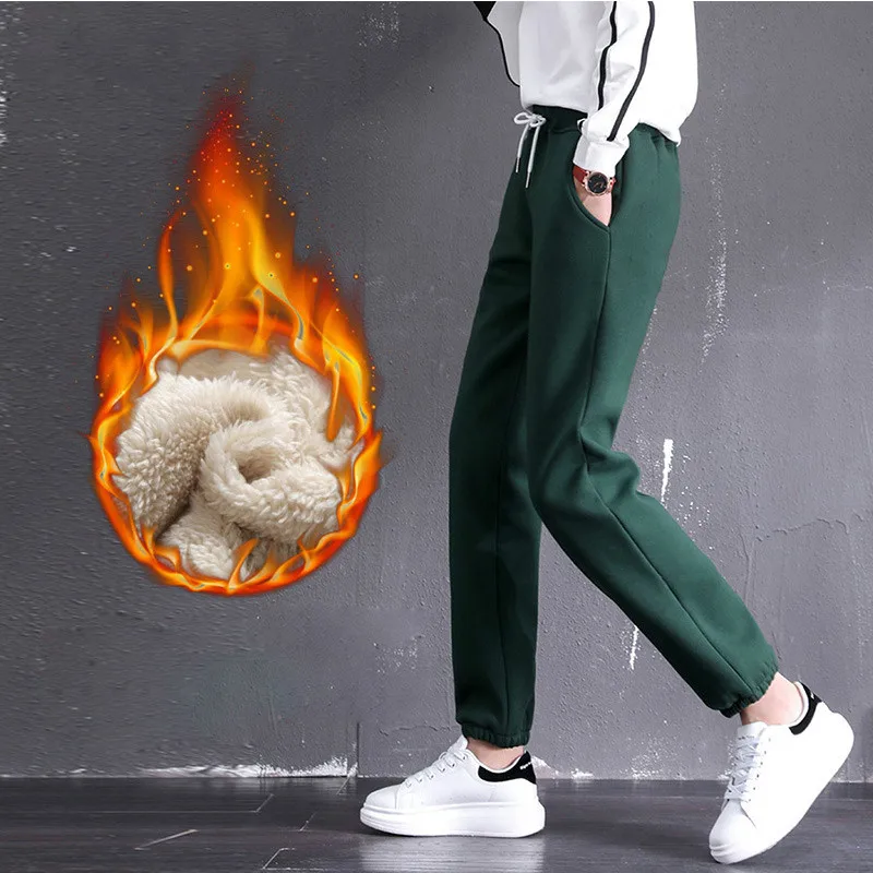 Зимние кашемировые шаровары теплые штаны классические брюки с высокой талией