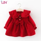 Детское платье с длинным рукавом, с бантом, на осеньзиму