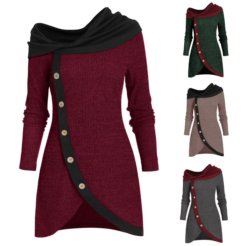 Лидер продаж женская блузка размера плюс 5XL Асимметричный вырез длинный рукав