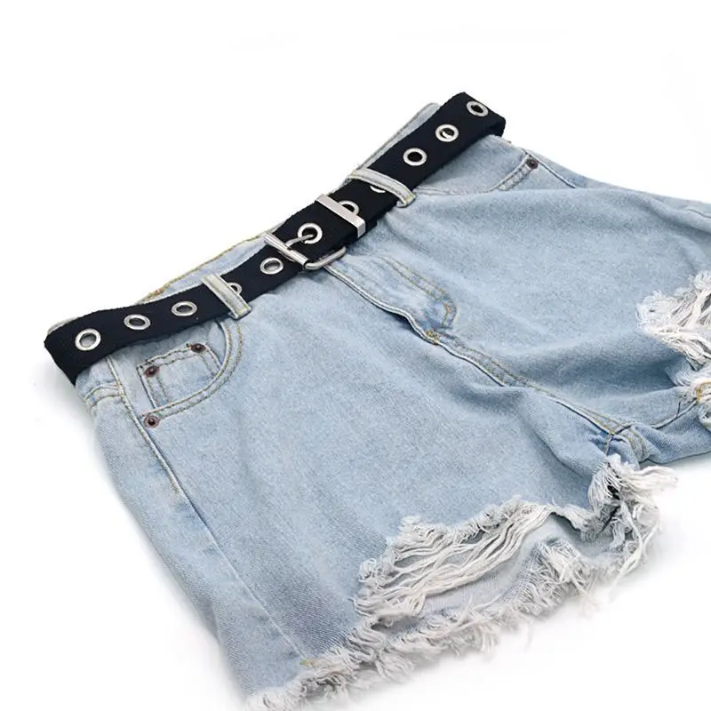 

Casual Canvas Nylon Belts For Women Men Waist Strap Fashion Punk Rivet Metal Black Long Waistband Harajuku for Jeans