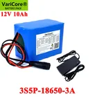 VariCore 12V 10Ah 18650 литий-ионная аккумуляторная батарея 10000mAh с BMS для монитора лампа аварийной сигнализации бесперебойное питание + 12,6 V 3A Зарядное устройство