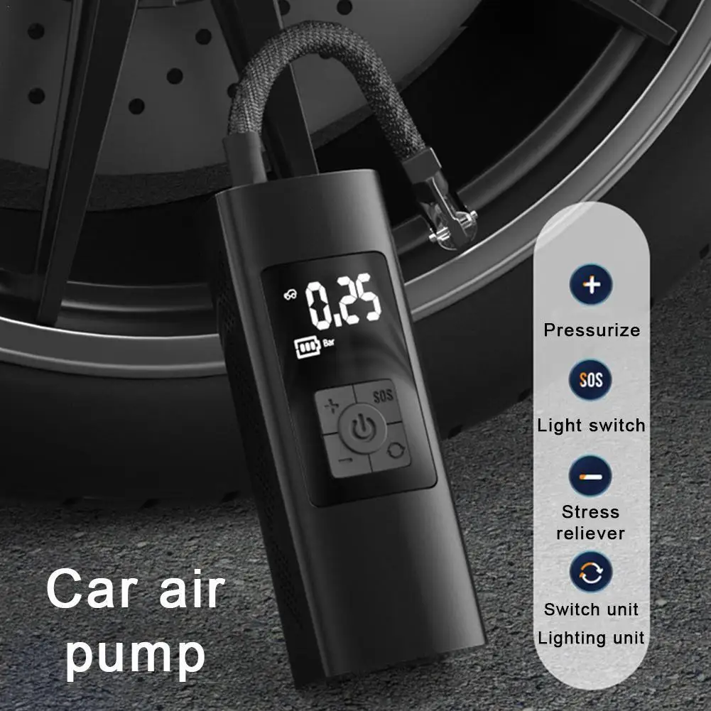 

150PSI Rechargeable Air Pump 6000mA Tire Inflator Cordless Portable Compressor Digital Car Tyre Pump For Bicycle Tires Balls