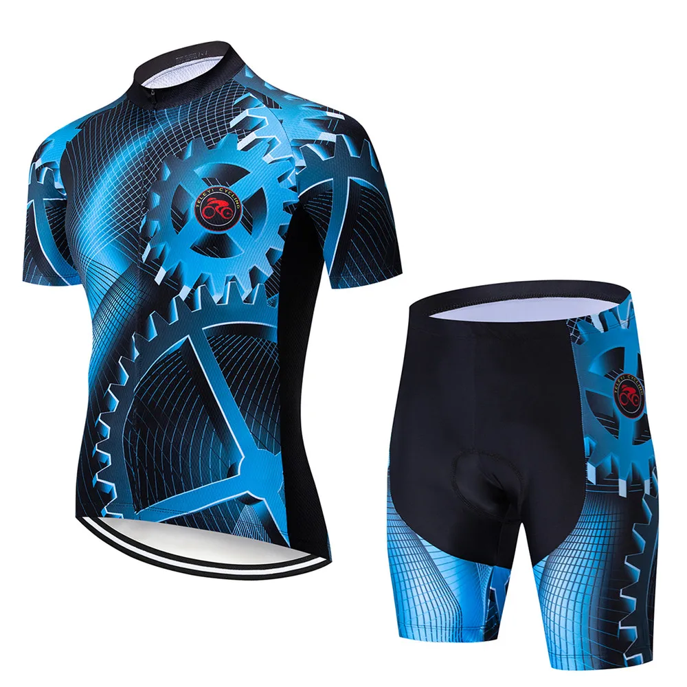 Model 1 Weimostar Blue gear велосипедная одежда для мужчин Sumemr MTB велосипедная одежда короткий рукав Велоспорт Джерси Набор быстросохнущая велосипедная одежда - Цвет: Model 1
