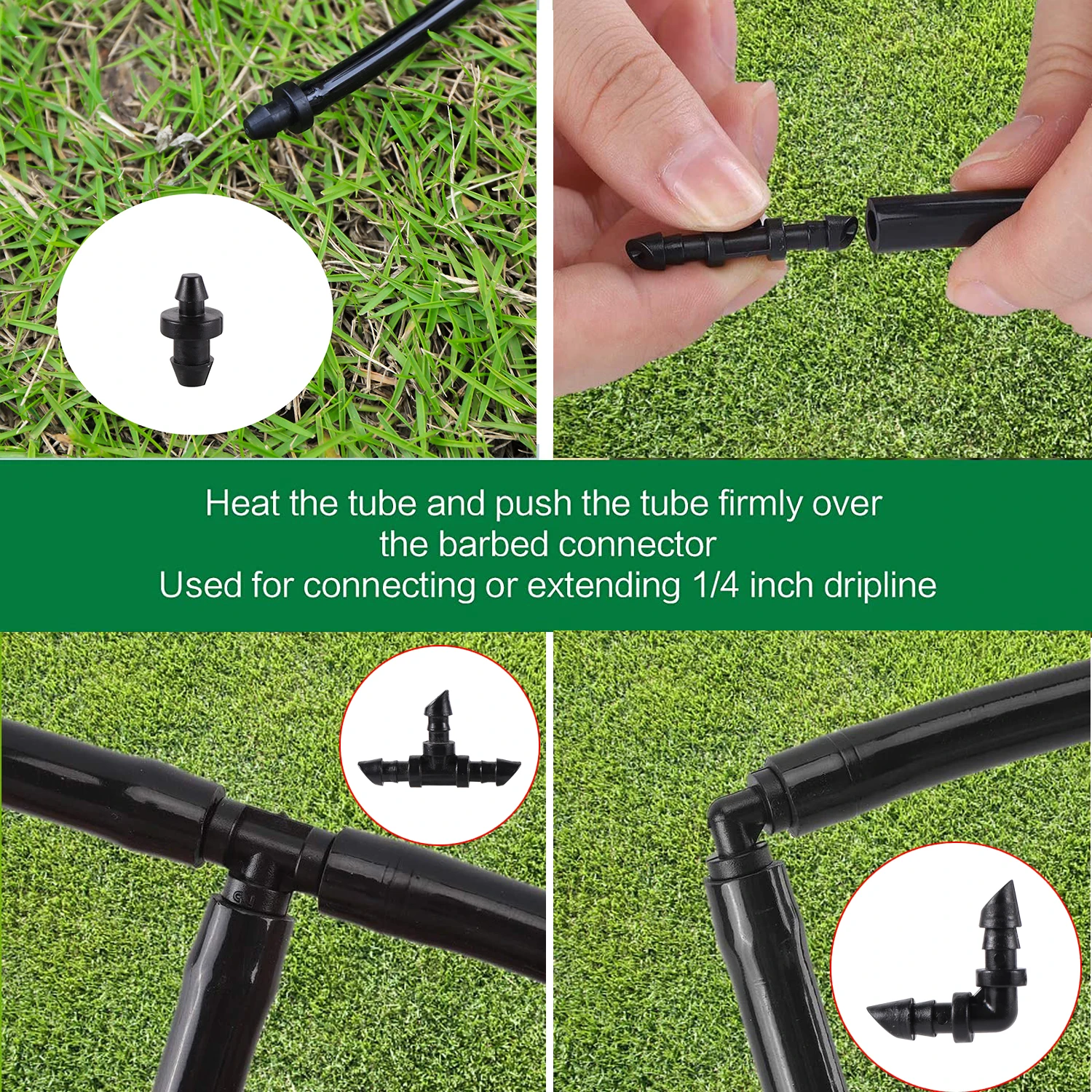 Соединительный фитинг для капельного орошения с бородкой 1/4 дюйма 3-ходовой