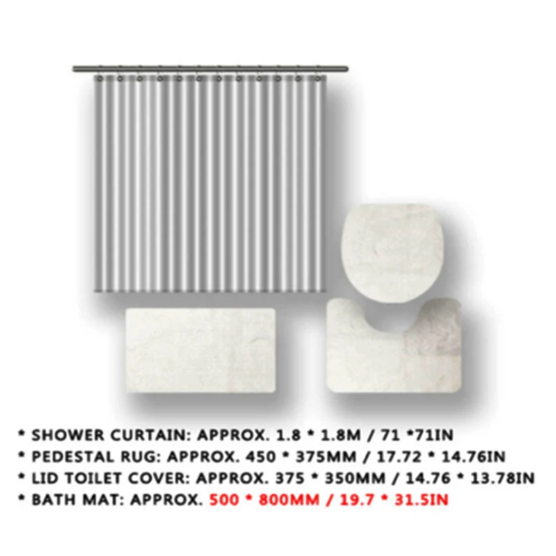 

NYAA 4 Pcs Minnie & Mickey Shower Curtain Pedestal Rug Lid Toilet Cover Mat Bath Mat Set For Bathroom Decor