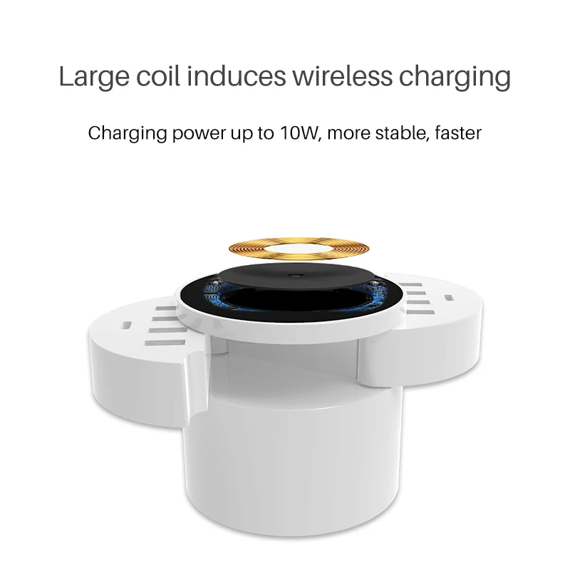Hognmeng круглый складной дизайн USB зарядное устройство 8 + 2 Type-C для Iphone 12 Xiaomi