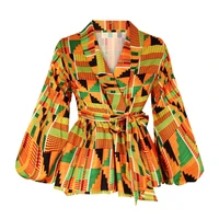 sexy v neck lantern sleeve shirt women african clothes 2021 fashion african dashiki print shirt party african dresses for women