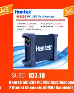Hantek 6074BE(серия Kit I) 4CH 70MHZ Стандартный оборудованный более 80 типов автомобильной функции измерения USB2.0