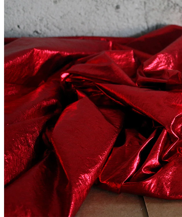 Глянцевая чистая Красная тонкая термополиуретановая ткань блестящая текстура