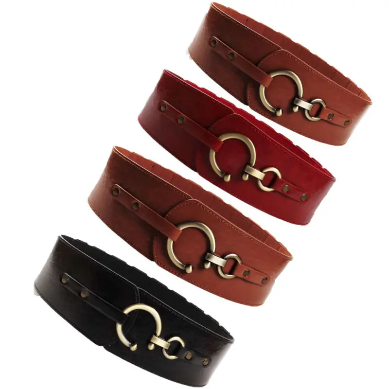 Брендовый новый модный золотистый полукруглый широкий ремень с пряжкой женские