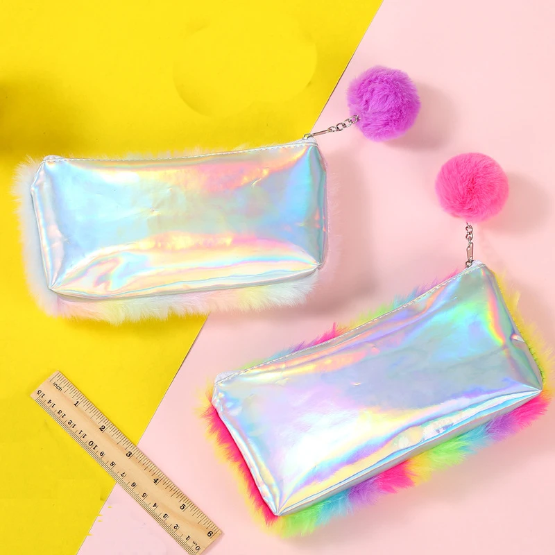 Новая мода Радуга Плюшевые Карандаш Чехол школьные принадлежности разноцветные