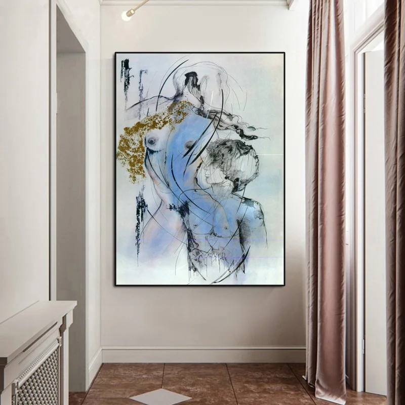 Холст сексуальные фотообои телесного цвета мужские и женские принты на стену